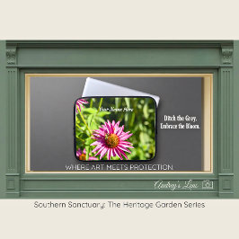 Honeybee & Pink Coneflower Laptop Sleeve