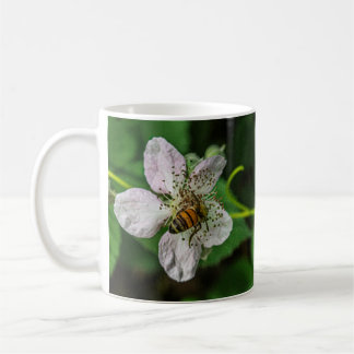 Honeybee Pollinates a Blackberry Flower Mugg