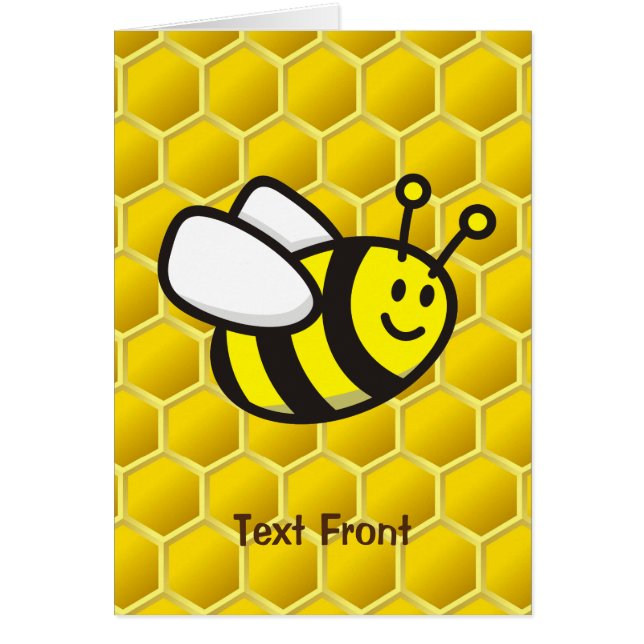 Honeybee Tecknad Hälsningskort (Framsidan)