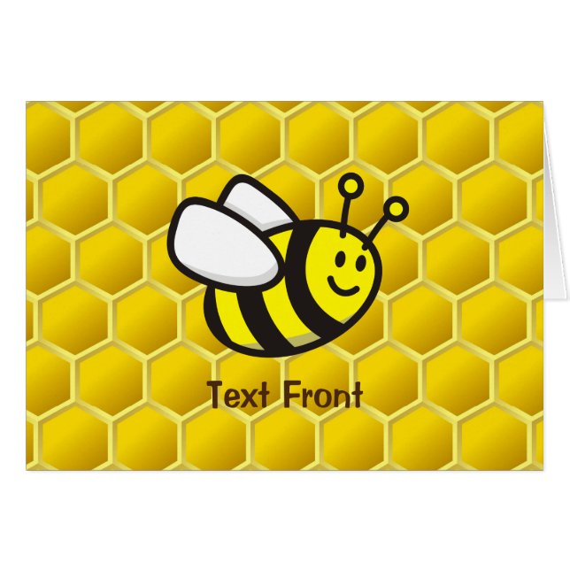 Honeybee Tecknad Hälsningskort (Framsidan Horizontal)