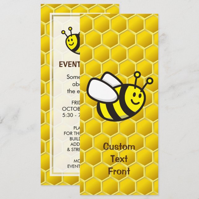Honeybee Tecknad Inbjudningar (Fram/baksida)