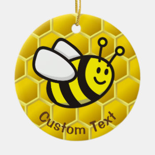 Honeybee Tecknad Julgransprydnad Keramik