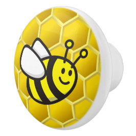 Honeybee Tecknad Knopp