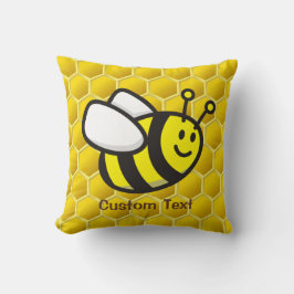 Honeybee tecknad kudde
