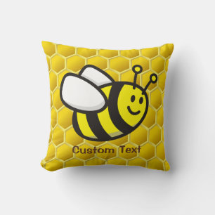 Honeybee tecknad kudde