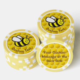 Honeybee Tecknad Poker Marker