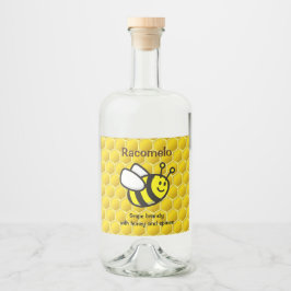 Honeybee Tecknad Racomelo Label Spritflaskor Etikett