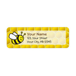 Honeybee Tecknad Returadress Etikett