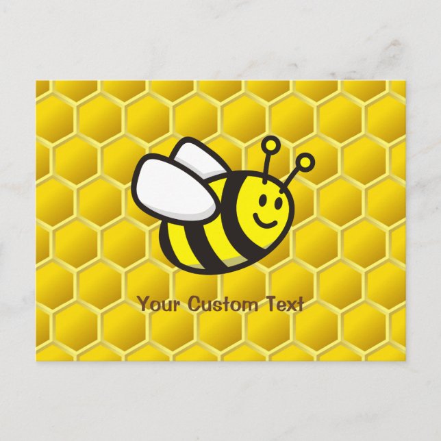 Honeybee tecknad vykort (Framsida)