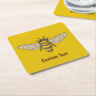 Honeybee Underlägg Papper Kvadrat