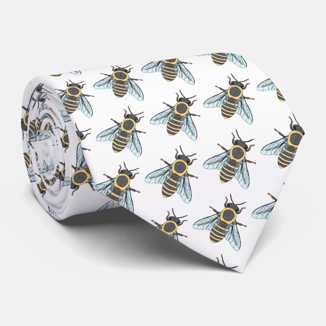 Honeybee (vit) - Neck Tie Slips (Rullad)