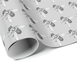 Honeybee Wrapping Papper Cute Bee Kryp Papper Presentpapper
