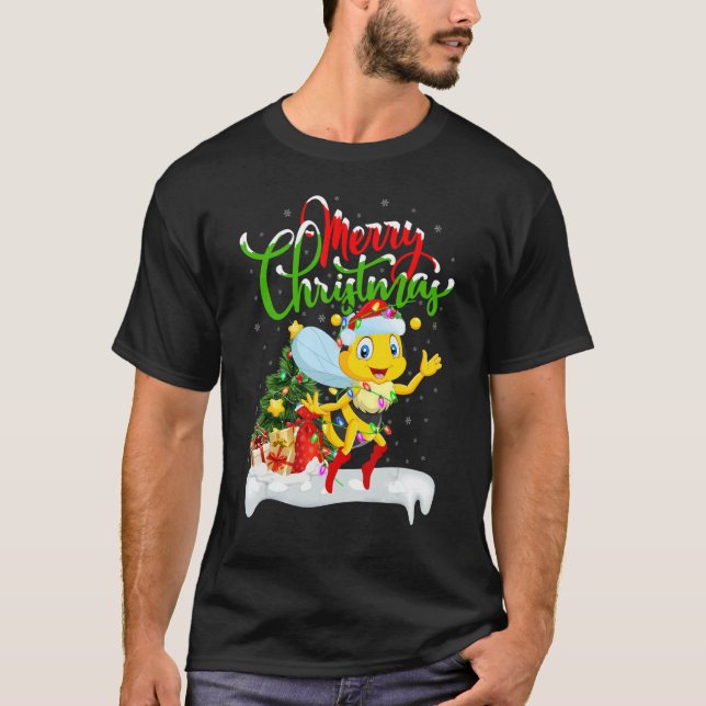 Honeybee   Xmas Decorations Santa Honeybee Christm T Shirt (Framsida)