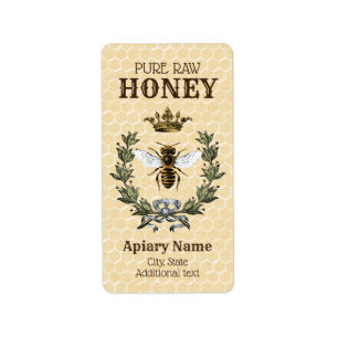 HoneybeeApiarykrona och kranetikett Adressetikett