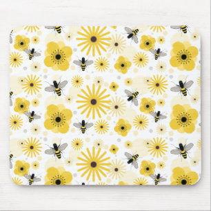 Honeybeesblommor & polka dots Mousepad Musmatta