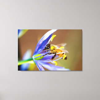 Honeybeon Blue Flower Canvastryck