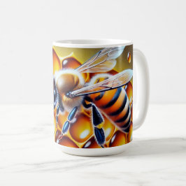 Honeybeon Honeycomb med att köra guldhonung Kaffemugg