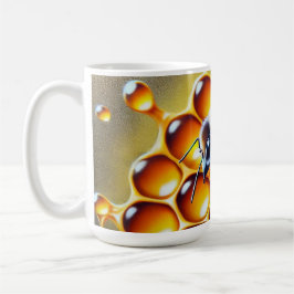 Honeybeon Honeycomb med att köra guldhonung Kaffemugg