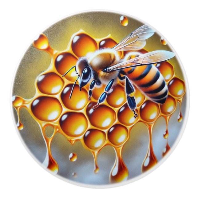 Honeybeon Honeycomb med att köra guldhonung Knopp (Framsidan)