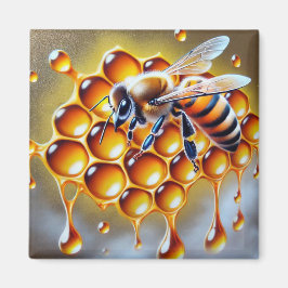Honeybeon Honeycomb med att köra guldhonung Magnet