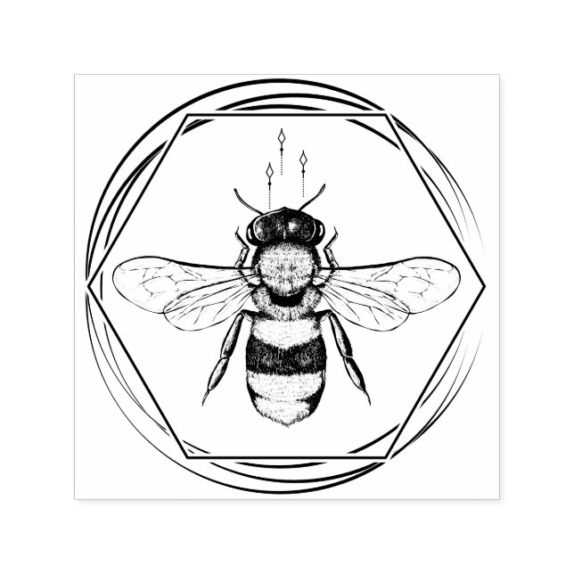 Honeycomb Apiary Skincare Tattoo Art Bee Självfärgande Stämpel (Design)