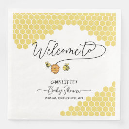 Honeycomb Baby Shower Cute Little Bees Honeycomb Pappersservett