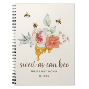 Honeycomb Baby Shower Gäst för biBlommigt Anteckningsbok