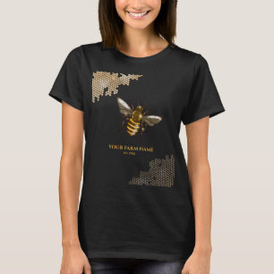 Honeycomb Bee Bee Bibibiodlingsbesättare Apiarist T Shirt