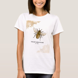 Honeycomb Bee Bee Bibibiodlingsbesättare Apiarist T Shirt