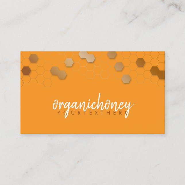Honeycomb Bee Farm Apiary Guld Visitkort (Framsida)