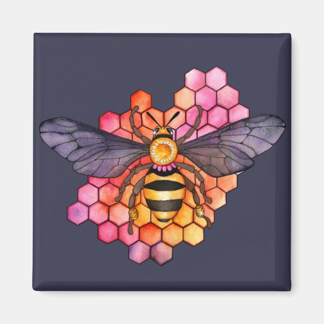 Honeycomb Bee Magnet (Framsidan)