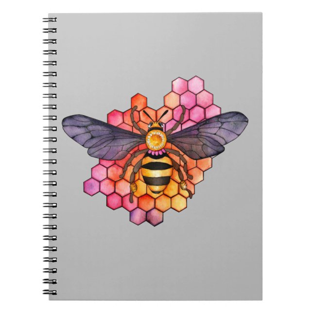 Honeycomb Bee Notebook Anteckningsbok (Framsidan)