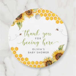 Honeycomb Bee Summer Baby Shower Tack Gåvor Etiketter