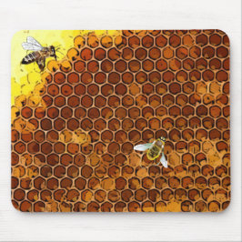 Honeycomb Beehive Honungsbin Mouse Pad Musmatta