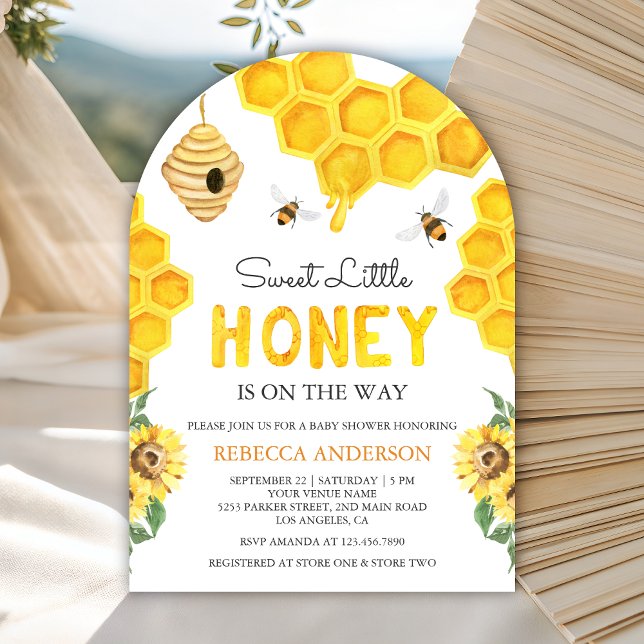 Honeycomb Beehive Sweet Honey Bee Baby Shower Inbjudningar (Skapare uppladdad)