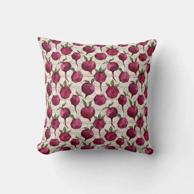 Honeycomb Beetroot Pillow Kudde (Framsida)