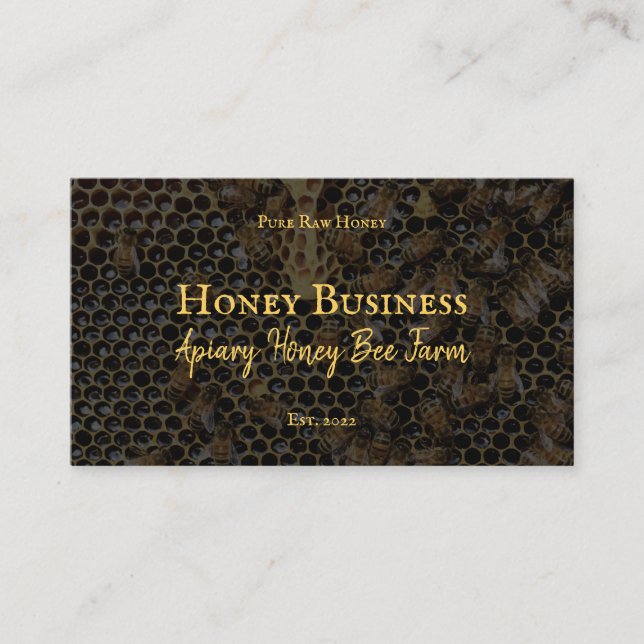 Honeycomb biodling pureraw farm foto Apiary Visitkort (Framsida)