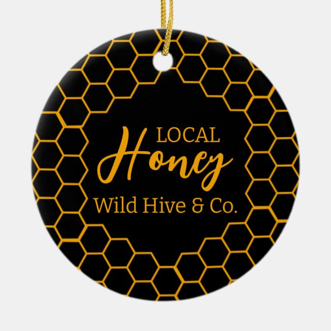 Honeycomb – Black or White Background Julgransprydnad Keramik (Framsidan)