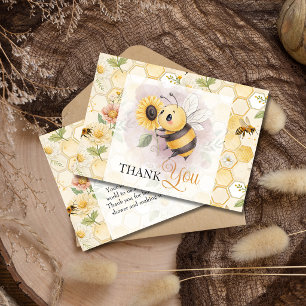 Honeycomb Blommig Bipersonlig Baby Shower Tack Kort