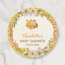 Honeycomb-Blommigten Bee Baby Shower Gåvor Etiketter