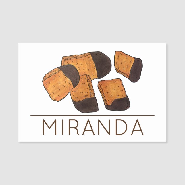 Honeycomb British Sponge Cinder Toffee Sweet Shop Namnbricka (Framsida)