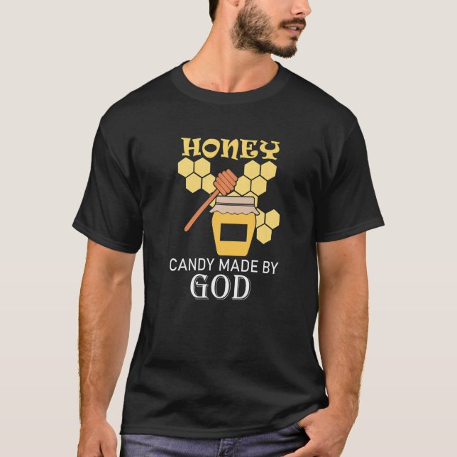 Honeycomb Candy Nature Wildlife Bees T Shirt (Framsida)