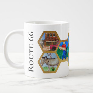 Honeycomb Collage mönster, Route 66 America Jumbo Mugg