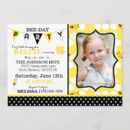 Honeycomb Dots och Humla Birthday Inbjudan