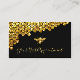 honeycomb faux guld glitter bi avtalskort visitkort