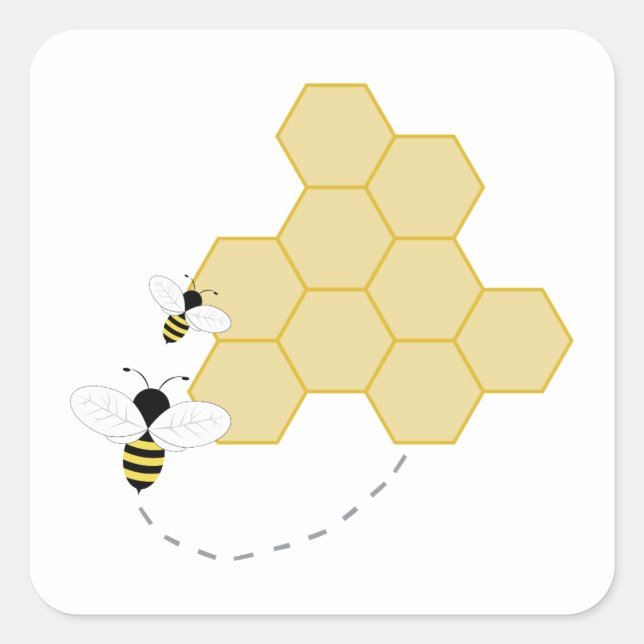 Honeycomb Fyrkantigt Klistermärke (Framsida)