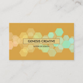 Honeycomb Gradient Amber Guld Designer Visitkort