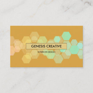 Honeycomb Gradient Amber Guld Designer Visitkort