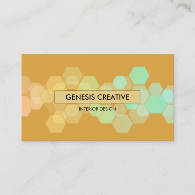Honeycomb Gradient Amber Guld Designer Visitkort (Framsida)