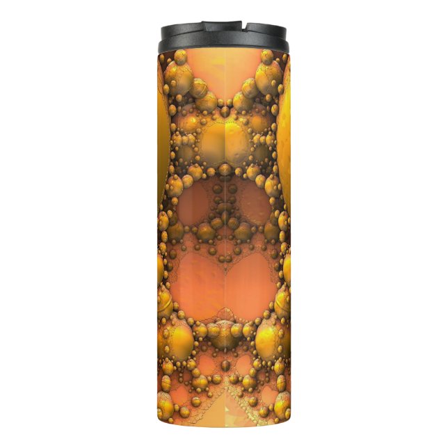 Honeycomb Gult Fractal Art Thermal Tumbler (Baksida)